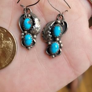 Vintage turquoise native american earrings